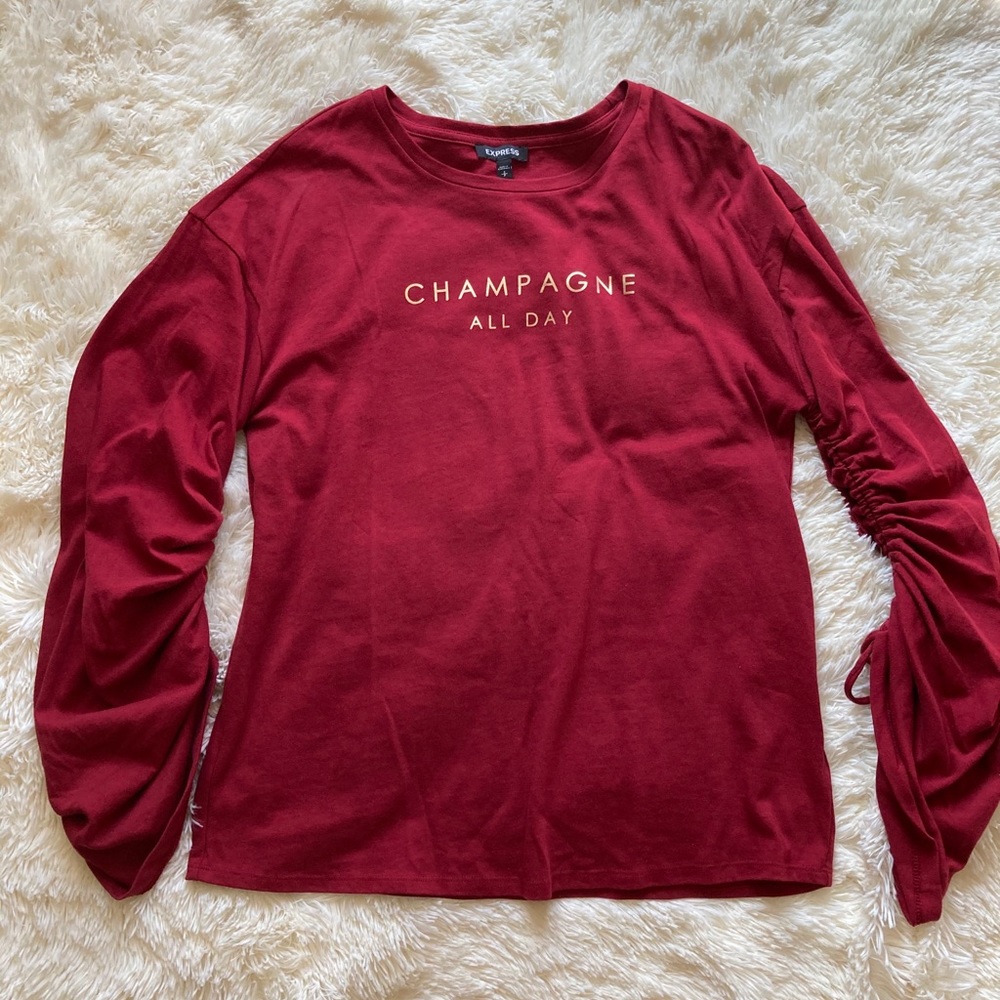 Express Champagne All Day Long Sleeve top